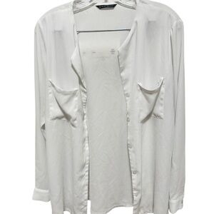 SHEIN White Lightweight Crewneck Top size M